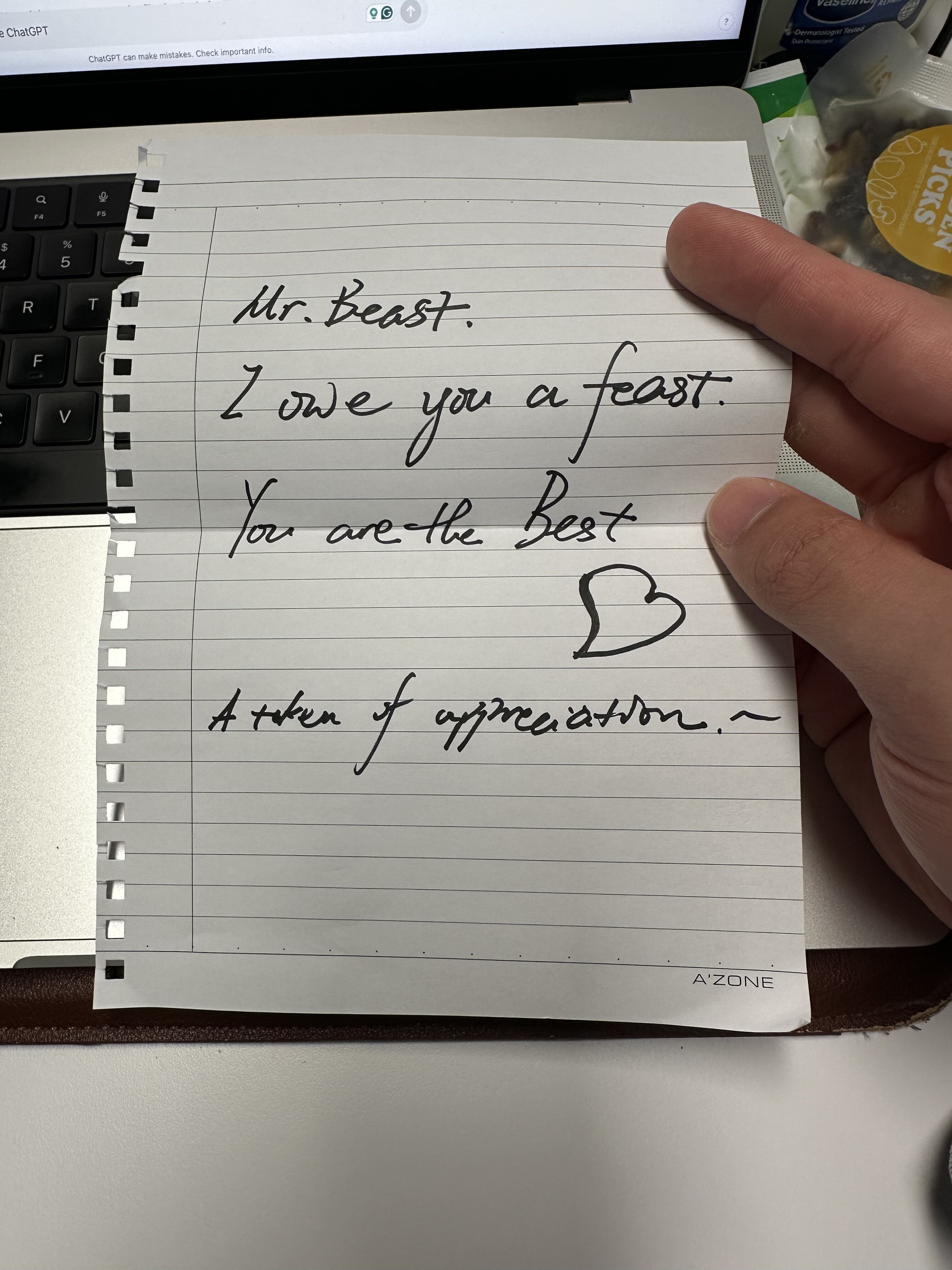 aw, toby left me this sweet note! 🥺