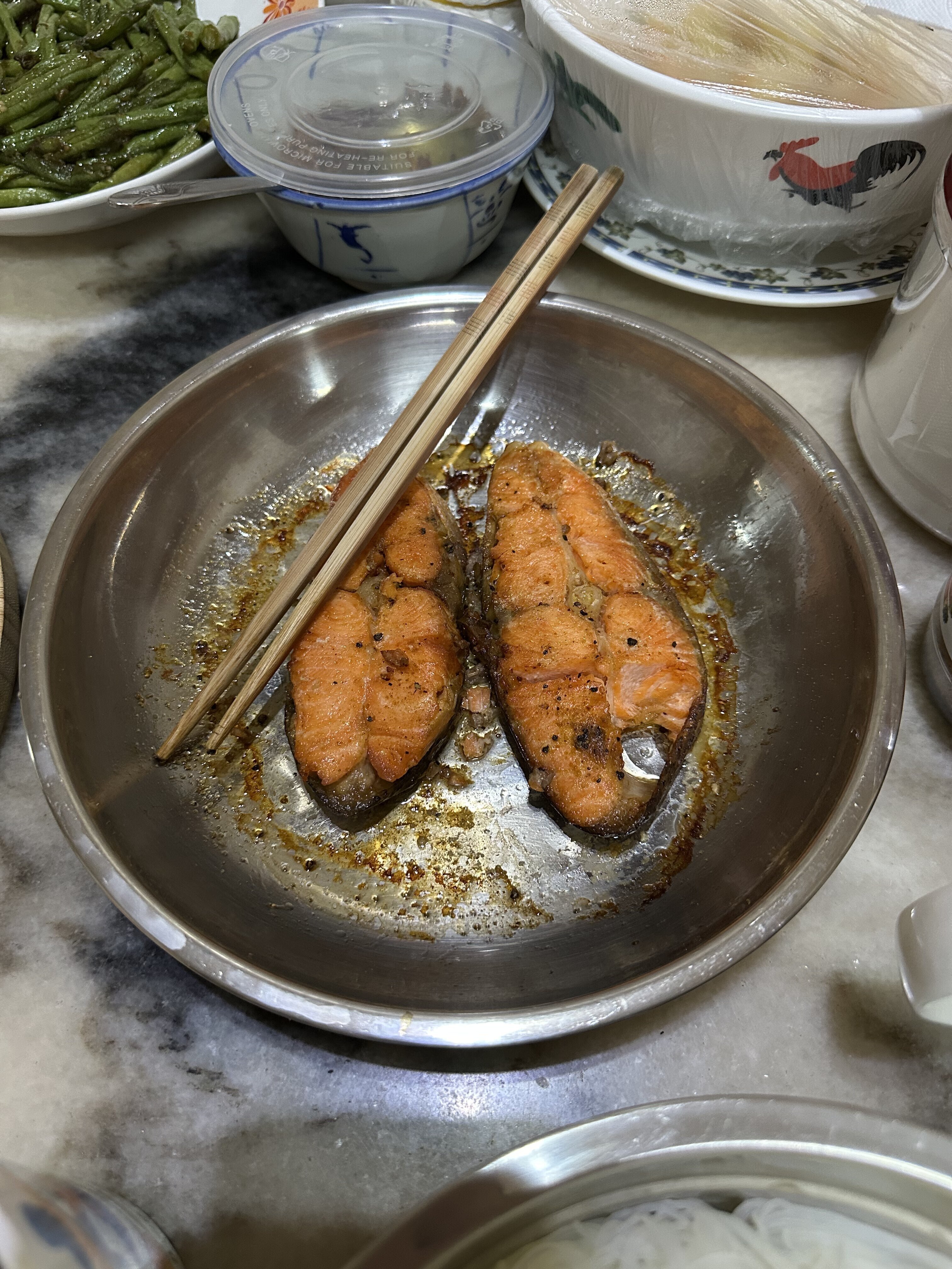 some homemade steamed salmon~