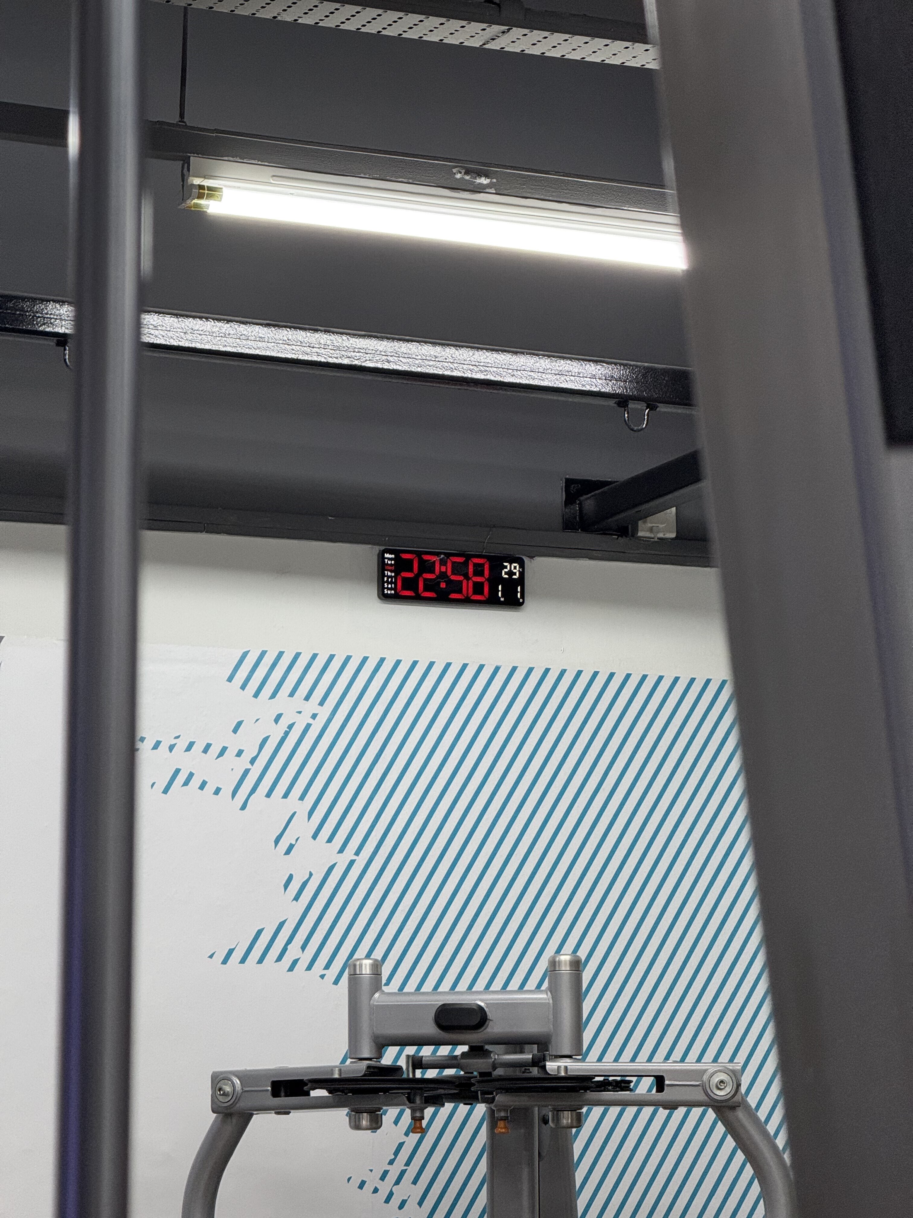 the gyms digital clock-still in holiday mode while i wasnt!