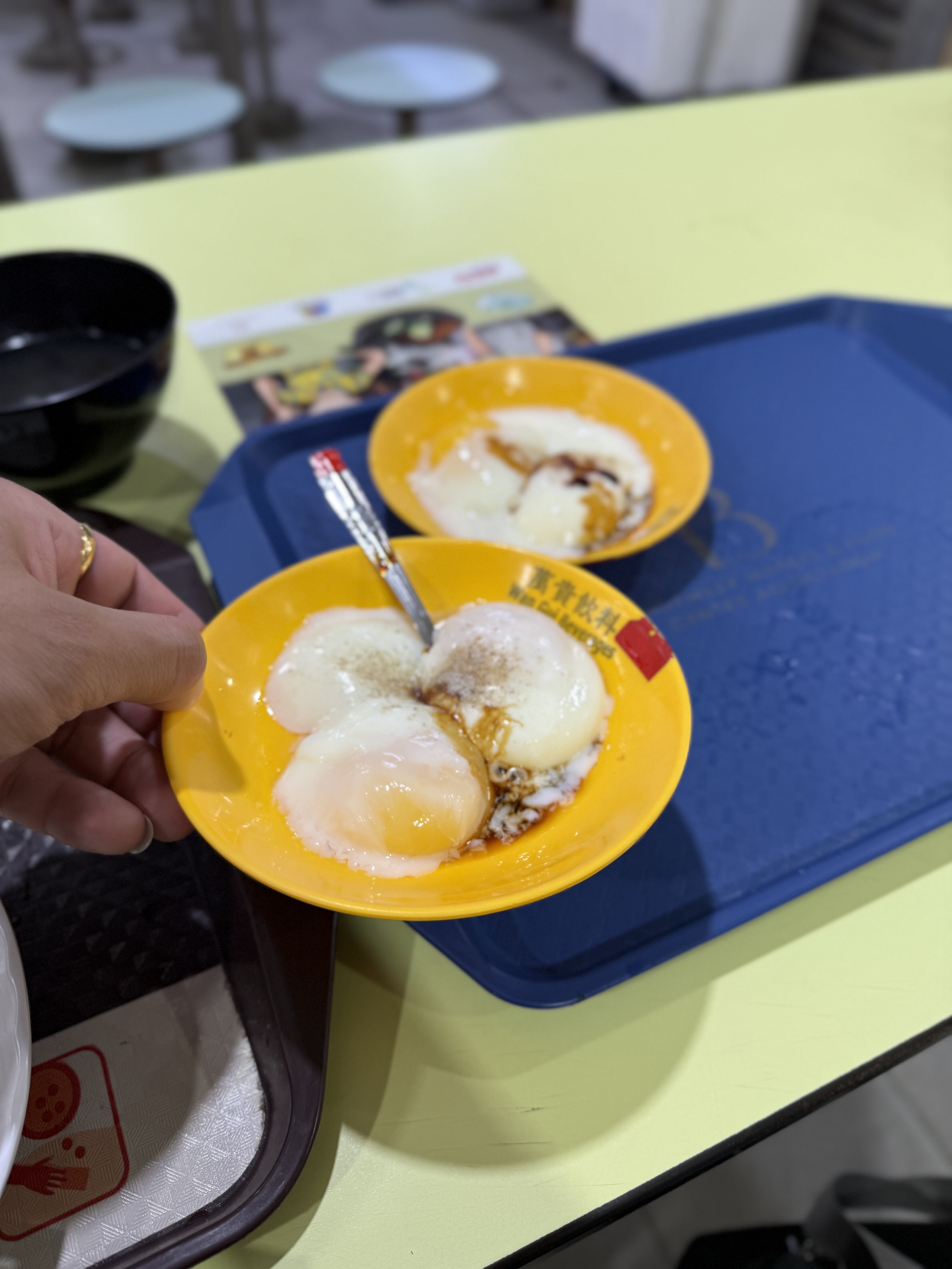 and these half boiled eggs!