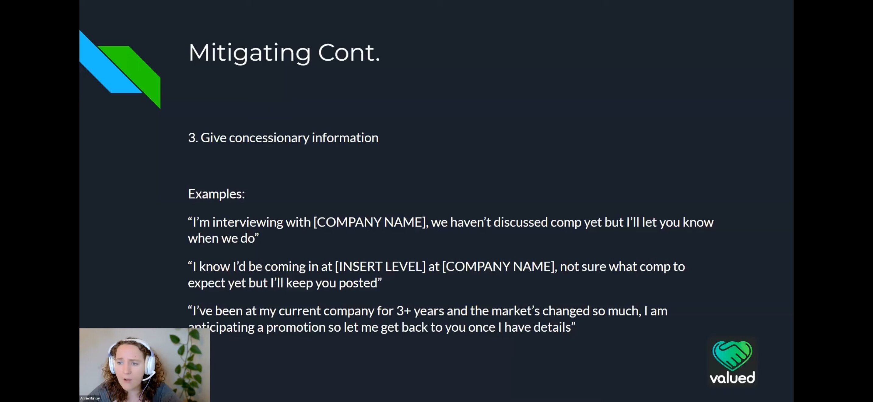 give concessionary info